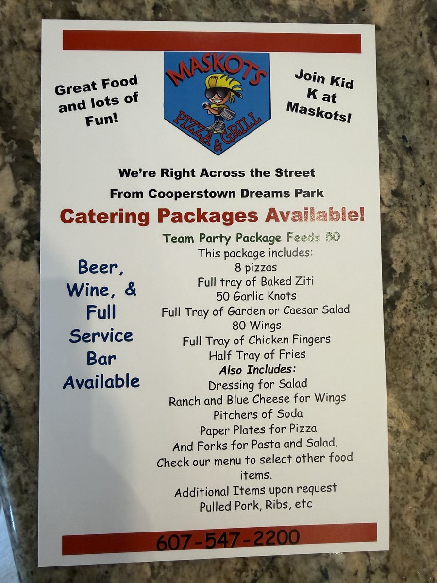 Maskots catering spread — any size party