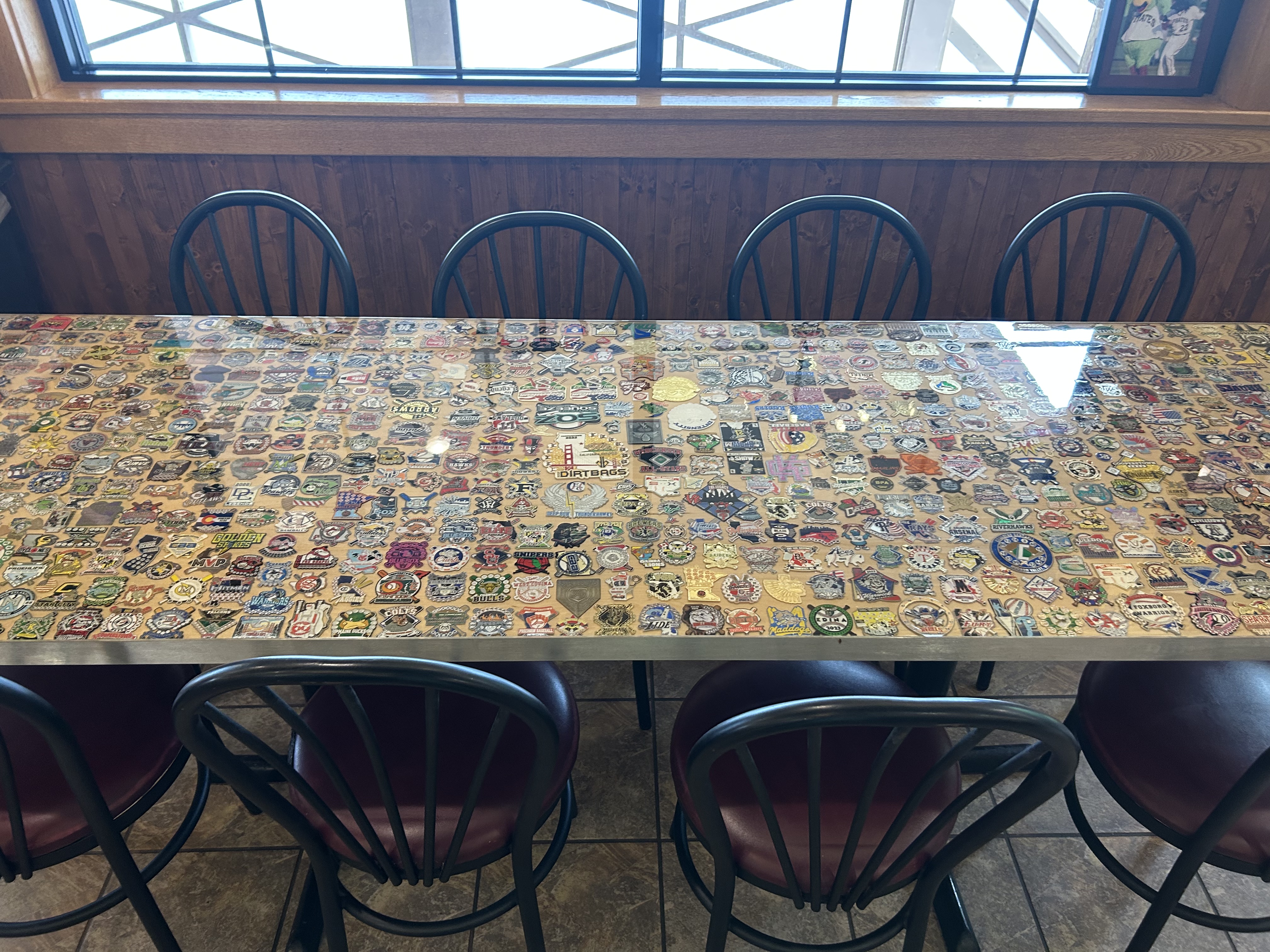 Pin trading table inside Maskots